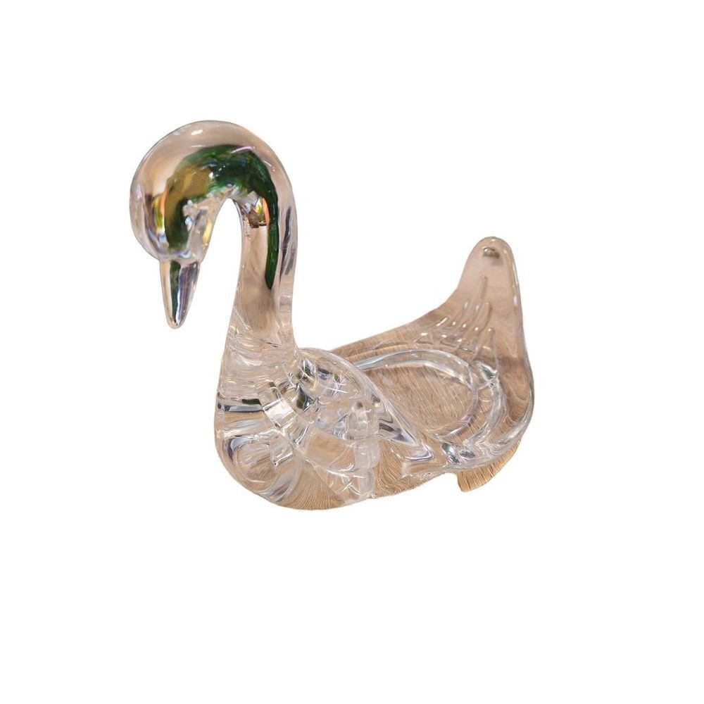 80s Vintage Acrylic Clear Resin Swan Towel Holder Trinket Holder Decor